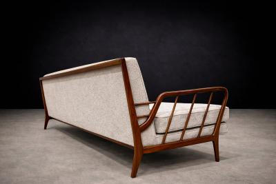 Rino Levi Rino Levi Sofa in Hardwood and Boucl Brazilian Modern 1960s Lot 395