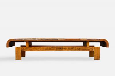 Roger Capron Roger Capron Coffee Table with Wood and Ceramic France 1960s