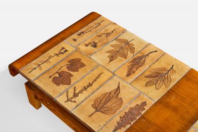 Roger Capron Roger Capron Coffee Table with Wood and Ceramic France 1960s