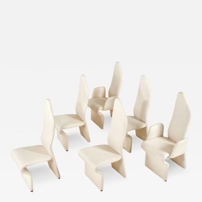 Roger Rougier Set of 6 Post Modern Dining Chairs 1980