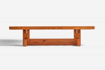 Roland Wilhelmsson Roland Wilhelmsson Attribution Large Coffee Table in Pine Sweden 1970s