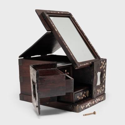 Rosewood Jewelry Box with Mother of Pearl Inlay