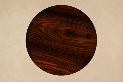 Round Side Table in Brazilian Rosewood with Brass Feet Brazil 1950s