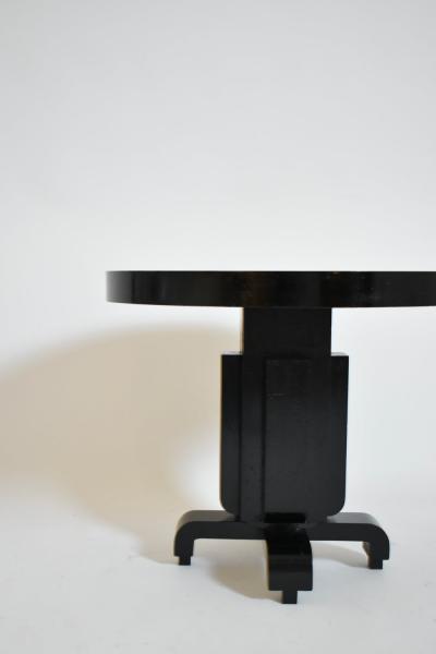 Round ebonised art deco geometric side table 1930s 