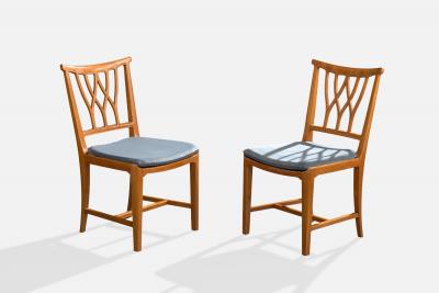 Runar Engblom Runar Engblom Dining Room Chairs with Birch and Velvet Sweden 1940s