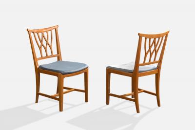 Runar Engblom Runar Engblom Dining Room Chairs with Birch and Velvet Sweden 1940s