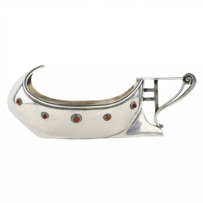 Russian Presentation Silver Kovsh In Art Nouveau Style Alexander Vyakova 