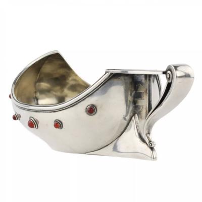 Russian Presentation Silver Kovsh In Art Nouveau Style Alexander Vyakova 