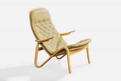 Sam Larsson Sam Larsson Lounge Chairs with Wood Canvas and Leather Sweden 1970s