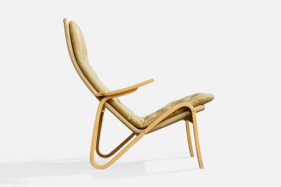 Sam Larsson Sam Larsson Lounge Chairs with Wood Canvas and Leather Sweden 1970s
