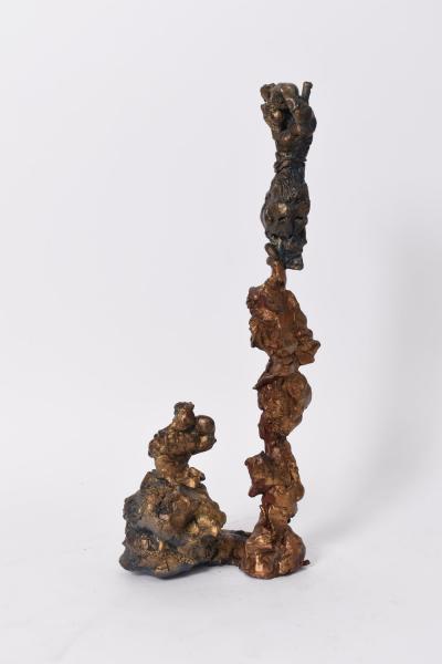 Sculpture in gold bronze suggesting a group of female figures France 20th c 