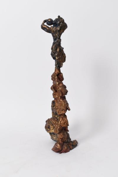 Sculpture in gold bronze suggesting a group of female figures France 20th c 