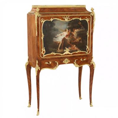 Secretary Desk With A Painted Panel Paul Sormani France Paris