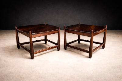 Sergio Rodrigues Arimelo Side Tables in Brazilian Rosewood Sergio Rodrigues 1958 Lot 596A