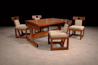 Sergio Rodrigues Cuiaba Dining Set in Hardwood Sergio Rodrigues 1970s Lot 477 478