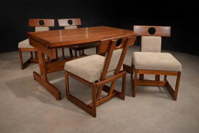 Sergio Rodrigues Cuiaba Dining Set in Hardwood Sergio Rodrigues 1970s Lot 477 478