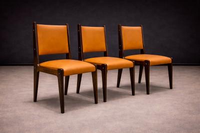 Sergio Rodrigues Dining Chairs in Rosewood Leather Sergio Rodrigues for Bloch Lot 291 883