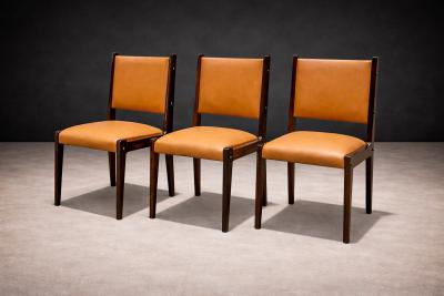 Sergio Rodrigues Dining Chairs in Rosewood Leather Sergio Rodrigues for Bloch Lot 291 883