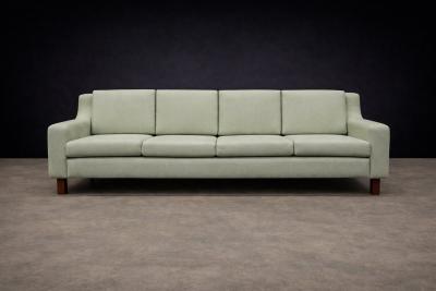 Sergio Rodrigues Sergio Rodrigues Caola Sofa in Rosewood and Green Fabric 1960s Lot 125