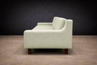 Sergio Rodrigues Sergio Rodrigues Caola Sofa in Rosewood and Green Fabric 1960s Lot 125