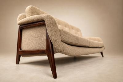 Sergio Rodrigues Sergio Rodrigues Stella Three Seat Sofa in Rosewood Boucl Brazil