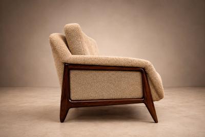 Sergio Rodrigues Sergio Rodrigues Stella Three Seat Sofa in Rosewood Boucl Brazil