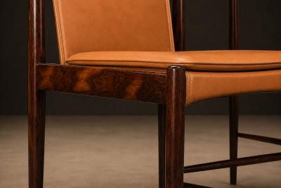 Sergio Rodrigues Set of 10 Cantu Dining Chairs by Sergio Rodrigues Rosewood Leather Lot 231A