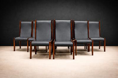 Sergio Rodrigues Set of 12 Chairs in Rosewood Leather Lot 200