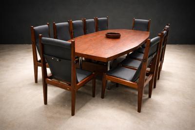 Sergio Rodrigues Set of 12 Chairs in Rosewood Leather Lot 200