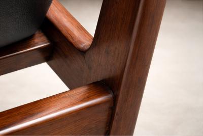 Sergio Rodrigues Set of 12 Chairs in Rosewood Leather Lot 200