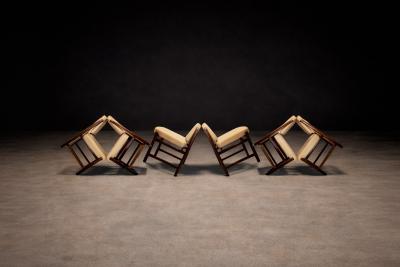 Sergio Rodrigues Set of 6 of Marco Chairs in Rosewood Leather Lot 128 586 813