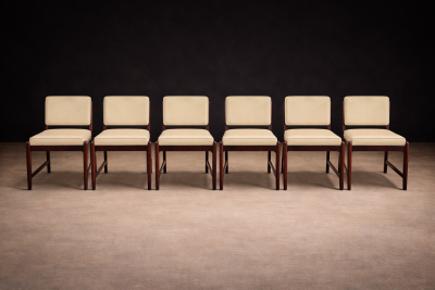 Sergio Rodrigues Set of 6 of Marco Chairs in Rosewood Leather Lot 128 586 813