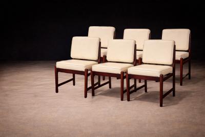 Sergio Rodrigues Set of 6 of Marco Chairs in Rosewood Leather Lot 128 586 813
