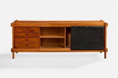 Sergio Rodrigues Sideboard with Freijo and Leather Brazil 1960s