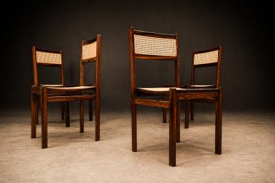 Set of 4 Dining Chairs in Rosewood Cane Unknown 1960s Lot 708
