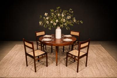 Set of 4 Dining Chairs in Rosewood Cane Unknown 1960s Lot 708