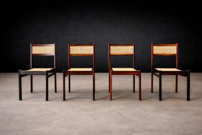 Set of 4 Dining Chairs in Rosewood Cane Unknown 1960s Lot 708