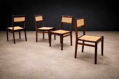 Set of 4 Dining Chairs in Rosewood Cane Unknown 1960s Lot 708