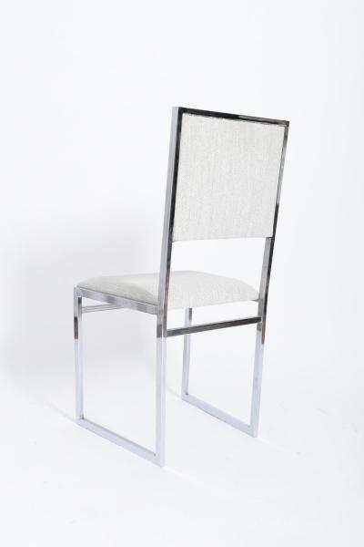 Set of 4 Willy Rizzo style chromed chairs 1970s 