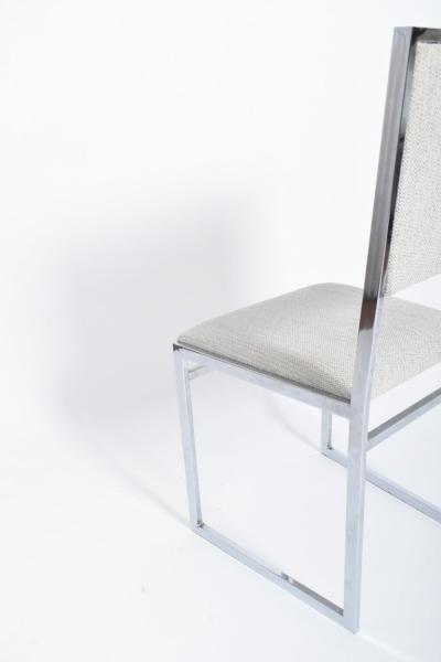 Set of 4 Willy Rizzo style chromed chairs 1970s 