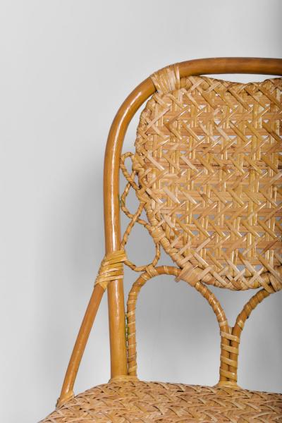 Set of 4 rattan chairs 1970s 