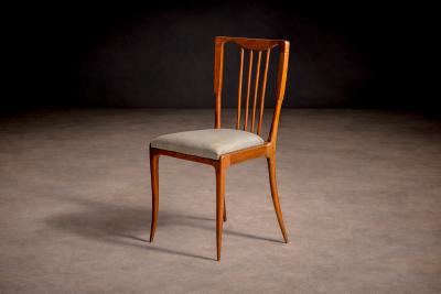 Set of 5 Dining Chairs in Caviuna Wood Fabric Giuseppe Scapinelli 1950s