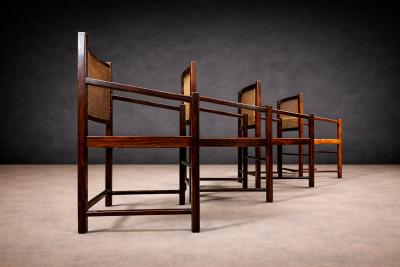 Set of Four Armchairs in Rosewood Caning Unknown 1960s Lot 79 186A