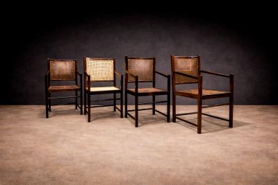 Set of Four Armchairs in Rosewood Caning Unknown 1960s Lot 79 186A