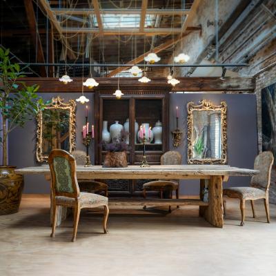 Set of Four Louis XV Style Upholstered Dining Chairs