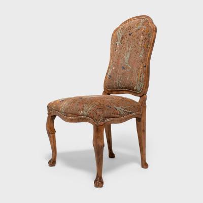 Set of Four Louis XV Style Upholstered Dining Chairs