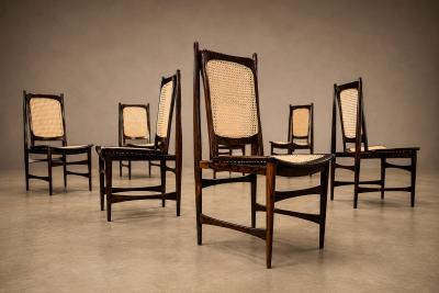 Set of Ten Brazilian Mid Century Dining Chairs by Alexandre Rapoport 1960s