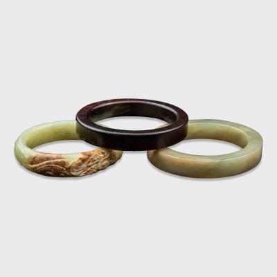 Set of Three Qing Jade Bangles