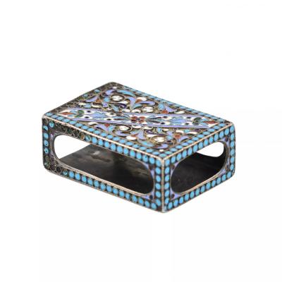 Silver Filigree And Polychrome Enamel Vesta Case 