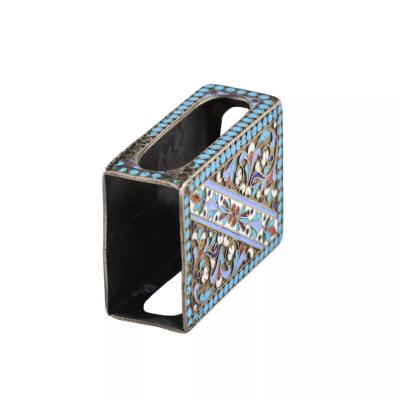 Silver Filigree And Polychrome Enamel Vesta Case 